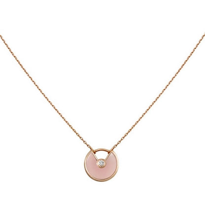 [moco jewelrys]AMULETTE ROSE GOLD PINK MOP NECKLACE