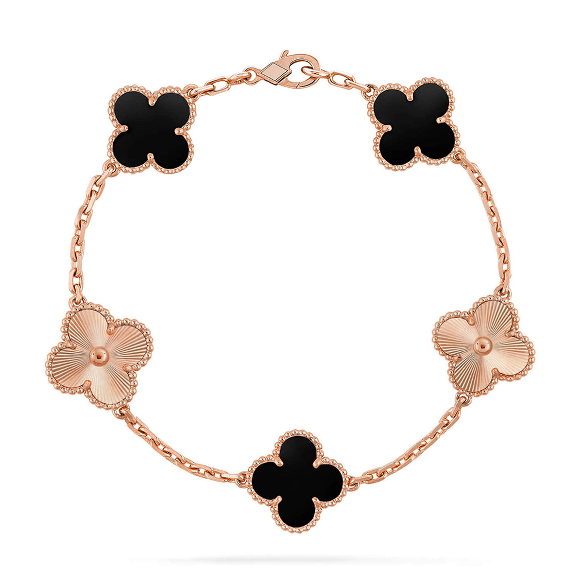 [Moco jewelrys] CLOVER 5 MOTIF ONYXS BRACELET COLLECTION