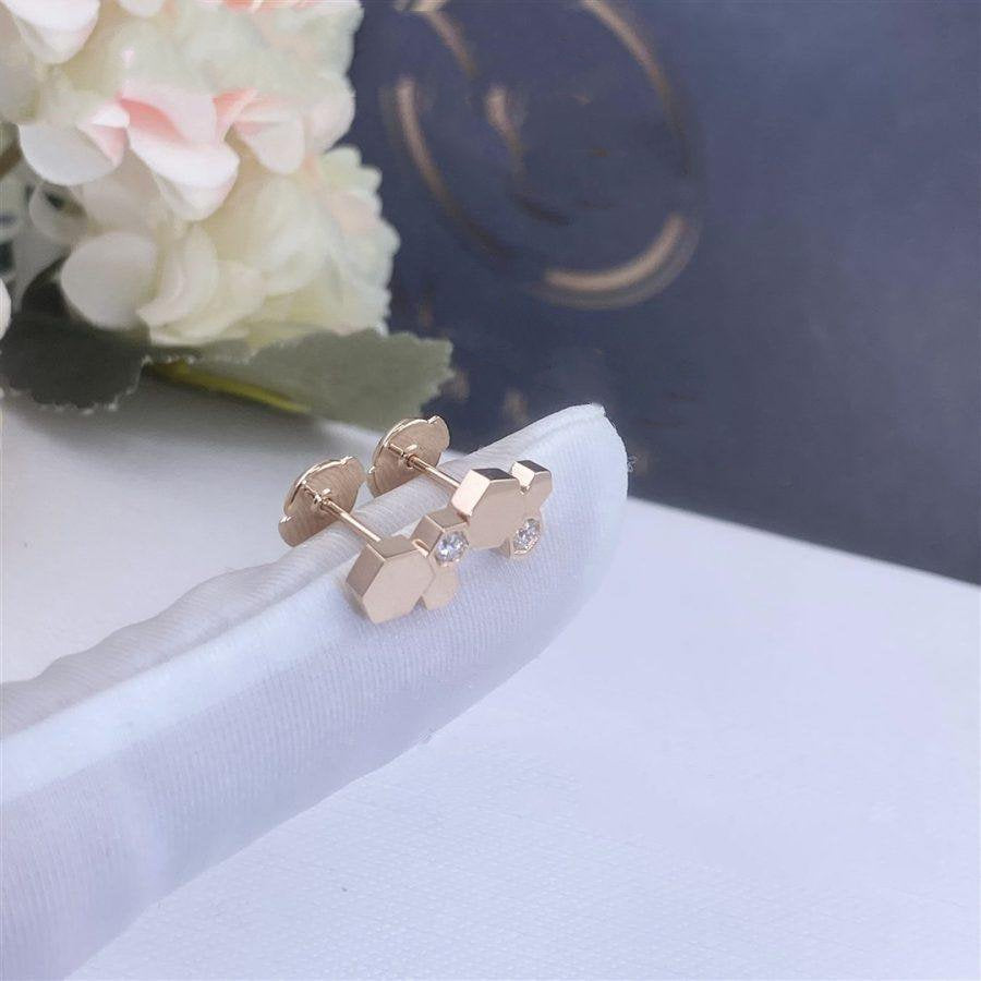 [moco jewelrys]BEE LOVE PINK GOLD DIAMOND EARRINGS