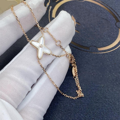 [moco jewelrys]JEUX BRACELET WHITE MOP PINK GOLD 1 DIAMOND