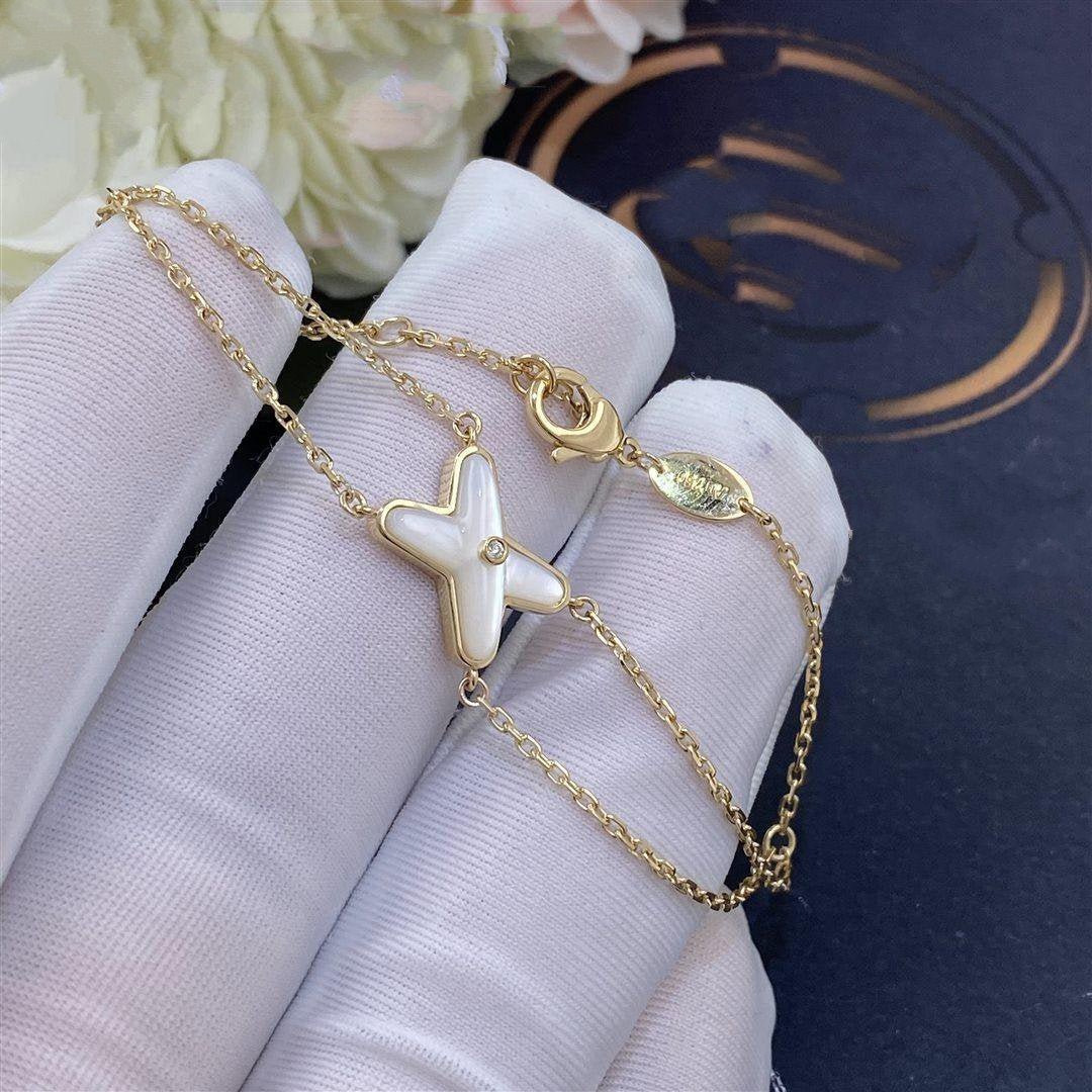 [moco jewelrys]JEUX BRACELET WHITE MOP GOLD 1 DIAMOND