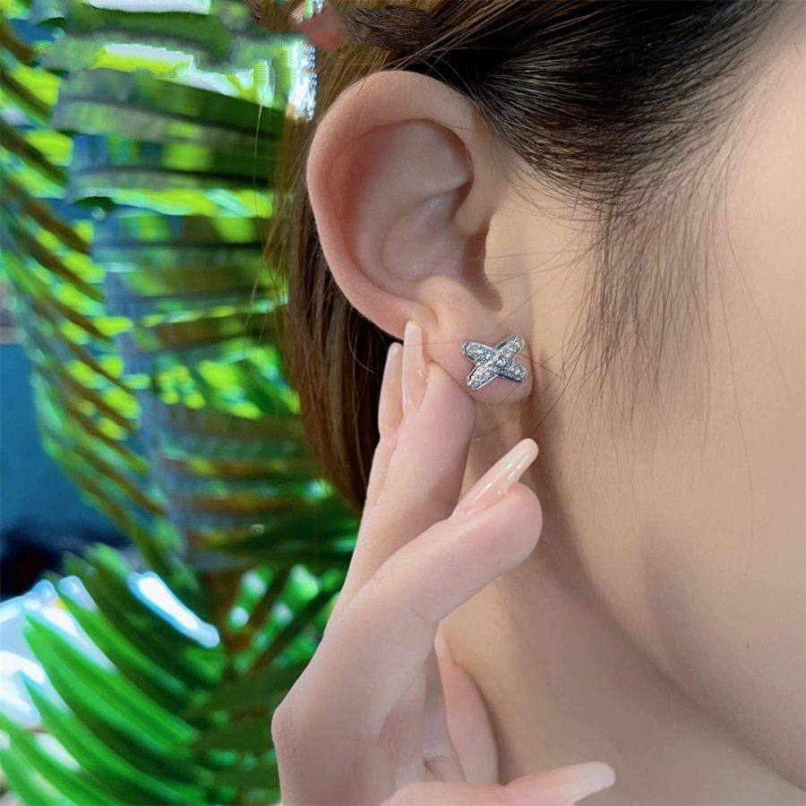 [moco jewelrys]JEUX DE SILVER DIAMOND EARRINGS