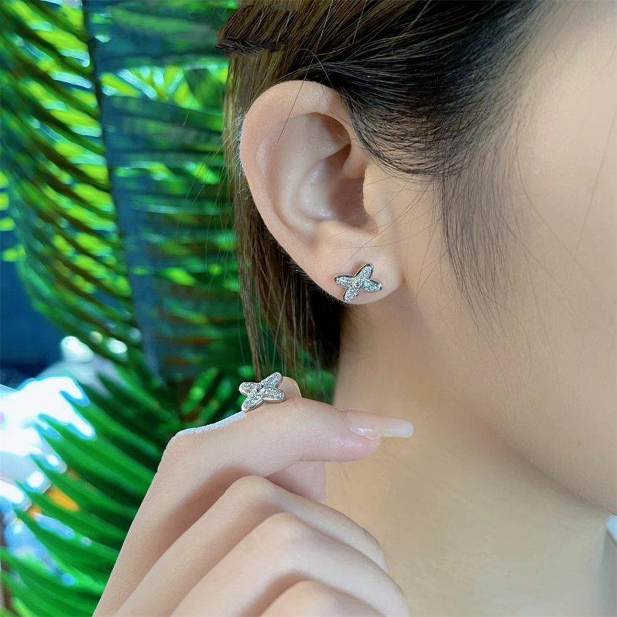 [moco jewelrys]JEUX DE SILVER DIAMOND EARRINGS
