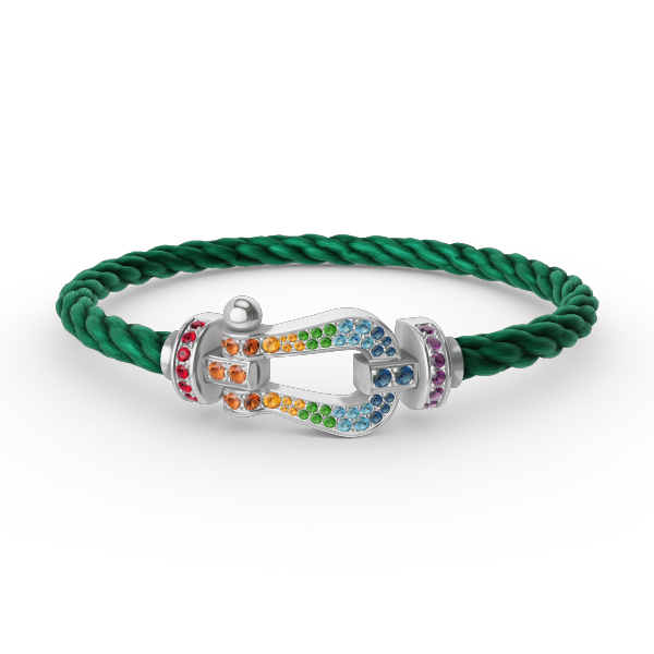 [moco jewelrys]FORC LARGE HORSESHOE  COLORED DIAMOND BRACELET SILVER
