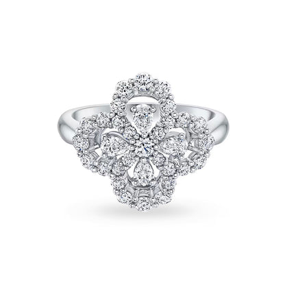 [moco jewelrys]LOOP RING FULL MOTIF DIAMOND 16MM SILVE
