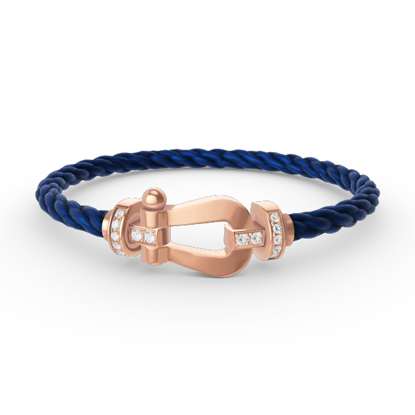 [moco jewelrys]FORCE LARGE HORSESHOE HALF DIAMOND BRACELET ROSE GOLD