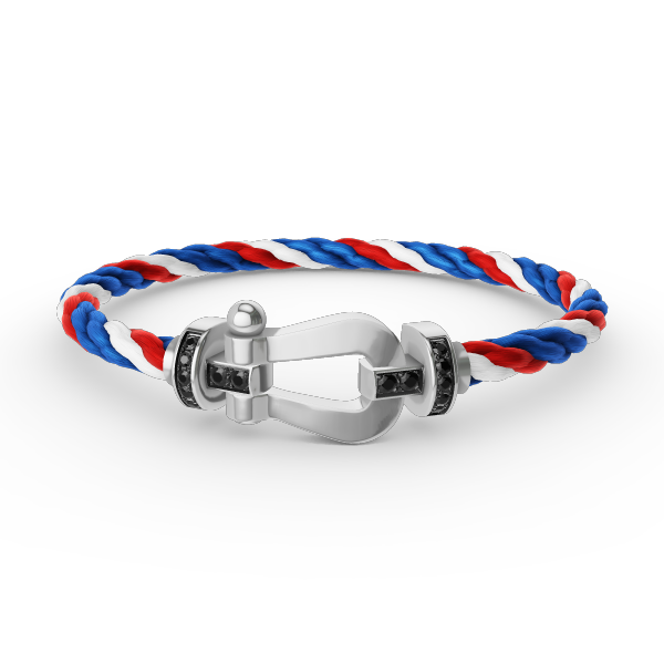 [moco jewelrys]FORCE LARGE HORSESHOE BLACK DIAMOND BRACELET SILVER