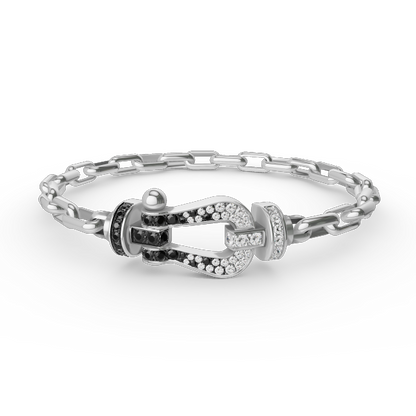 [moco jewelrys]FORCE LARGE HORSESHOE CLASP  METAL BRACELET