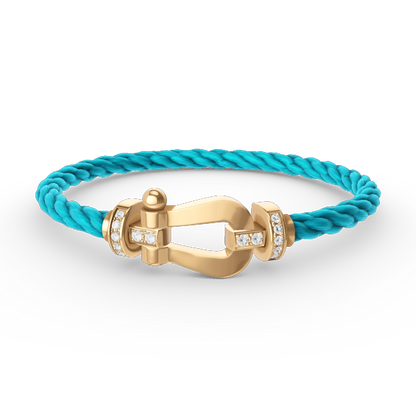[moco jewelrys]FORCE LARGE HORSESHOE HALF DIAMOND BRACELET GOLD