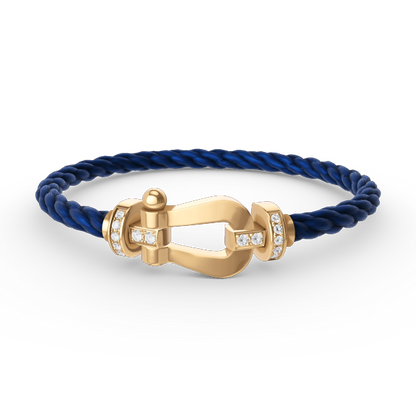 [moco jewelrys]FORCE LARGE HORSESHOE HALF DIAMOND BRACELET GOLD