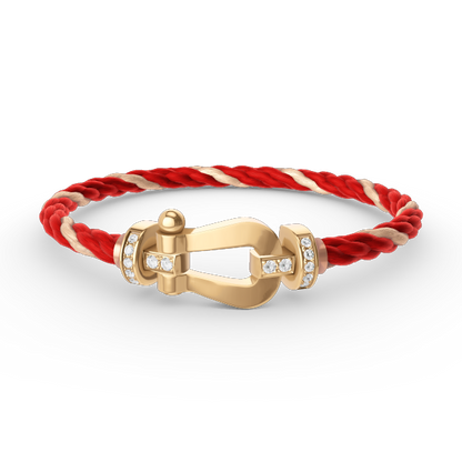 [moco jewelrys]FORCE LARGE HORSESHOE HALF DIAMOND BRACELET GOLD