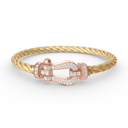 [moco jewelrys]FORCE LARGE HORSESHOE FULL DIAMOND BRACELET ROSE GOLD