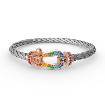 [moco jewelrys]FORCE LARGE HORSESHOE  COLORED DIAMOND BRACELET ROSE GOLD