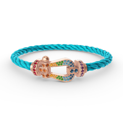 [moco jewelrys]FORCE LARGE HORSESHOE  COLORED DIAMOND BRACELET ROSE GOLD
