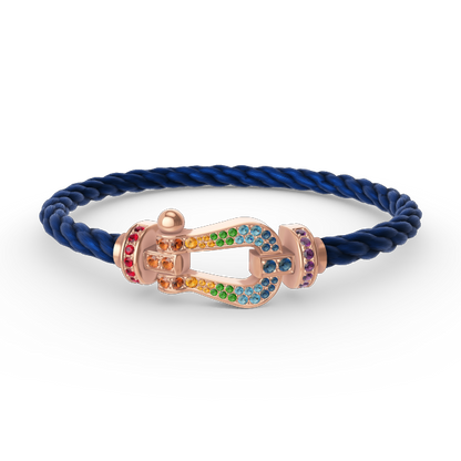 [moco jewelrys]FORCE LARGE HORSESHOE  COLORED DIAMOND BRACELET ROSE GOLD