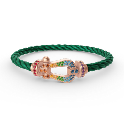 [moco jewelrys]FORCE LARGE HORSESHOE  COLORED DIAMOND BRACELET ROSE GOLD