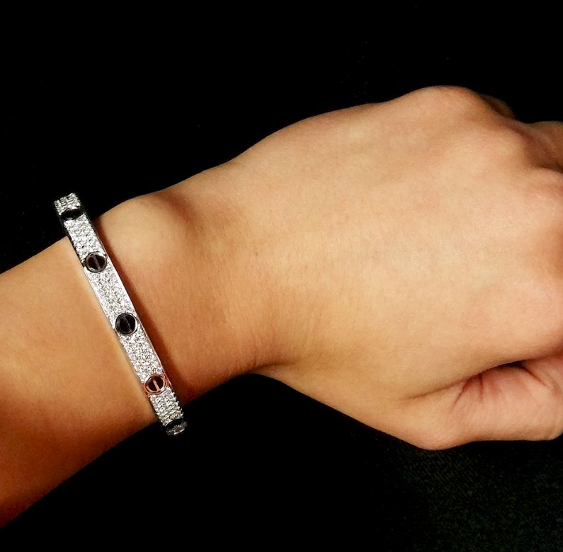 [moco jewelrys]LOVE BRACELET 6.1MM DIAMOND-PAVED CERAMIC