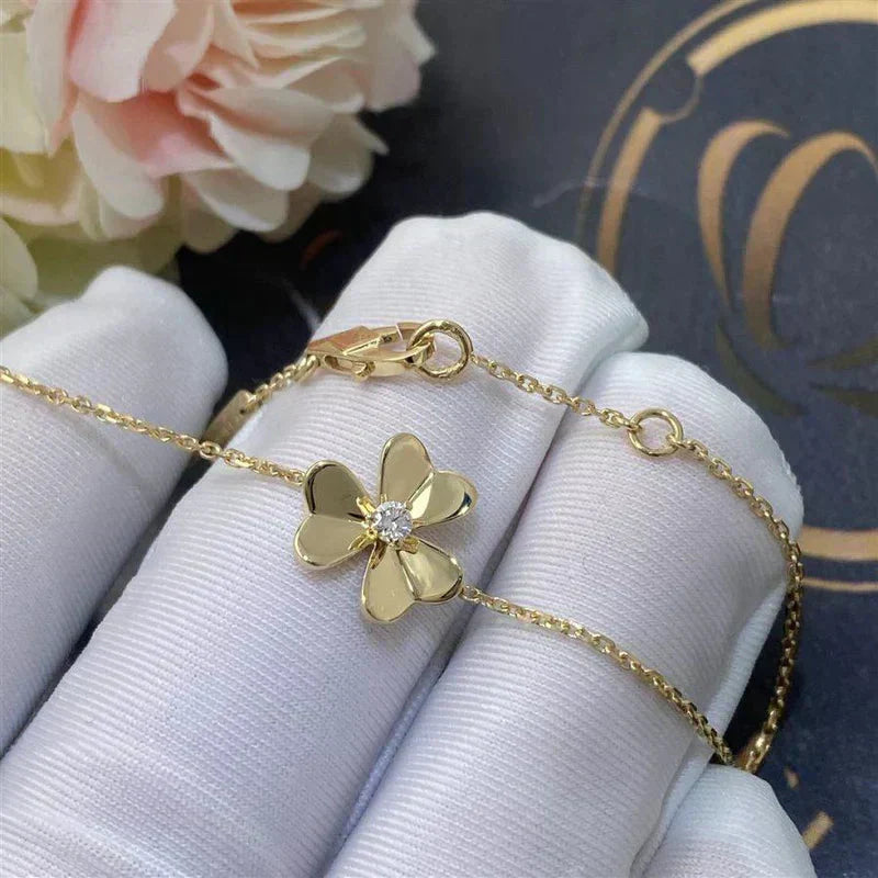 [moco jewelrys]FRIVOLE GOLD FLOWER PINK MALACHITE BRACELET