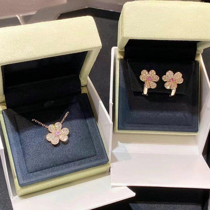 [moco jewelrys]FRIVOLE ROSE GOLD FLOWER DIAMOND NECKLACE