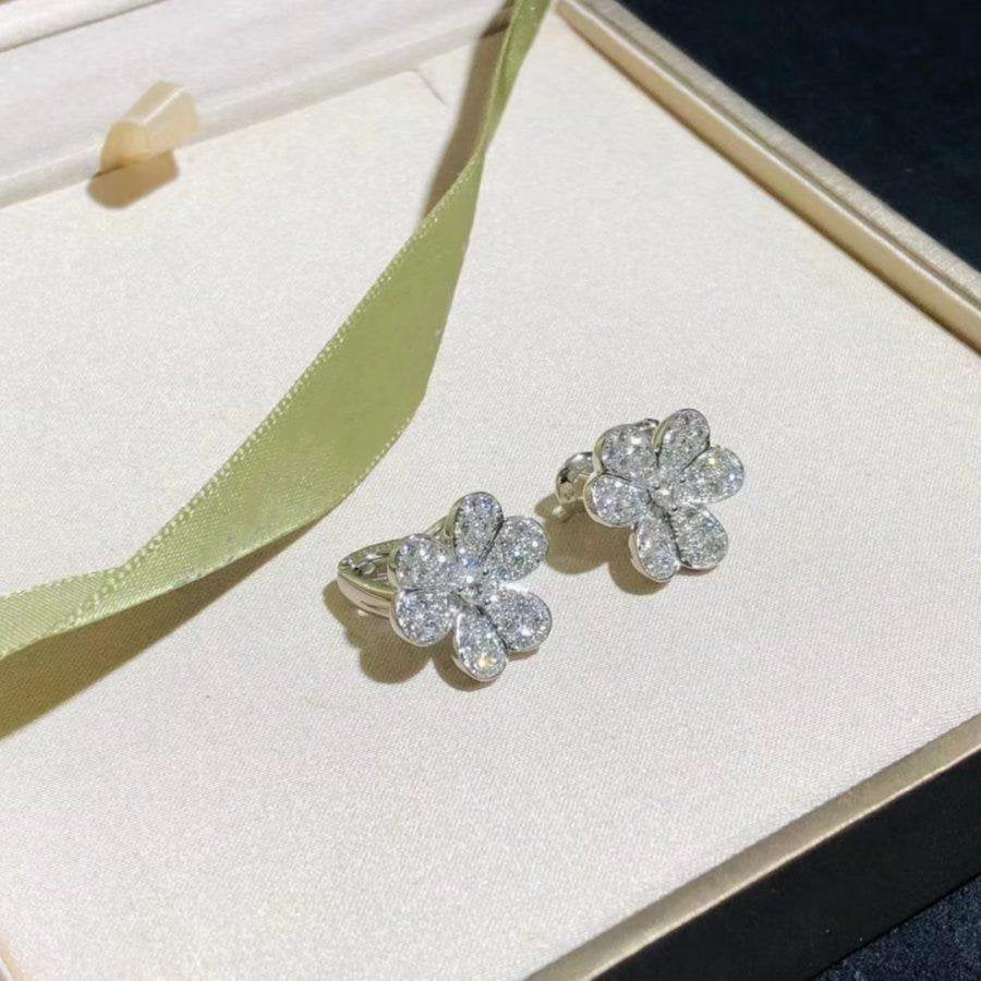 [moco jewelrys]FRIVOLE SILVER FLOWER DIAMOND EARRINGS