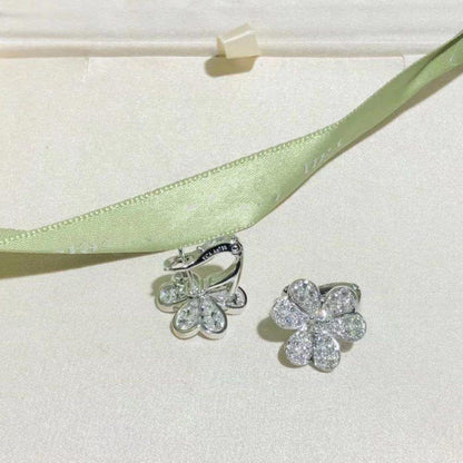 [moco jewelrys]FRIVOLE SILVER FLOWER DIAMOND EARRINGS