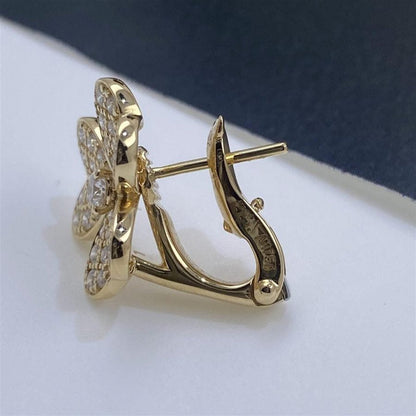 [moco jewelrys]FRIVOLE GOLD FLOWER DIAMOND EARRINGS