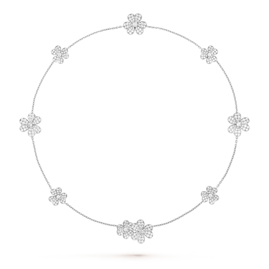 [moco jewelrys]FRIVOLE SILVER 9 FLOWERS NECKLACE