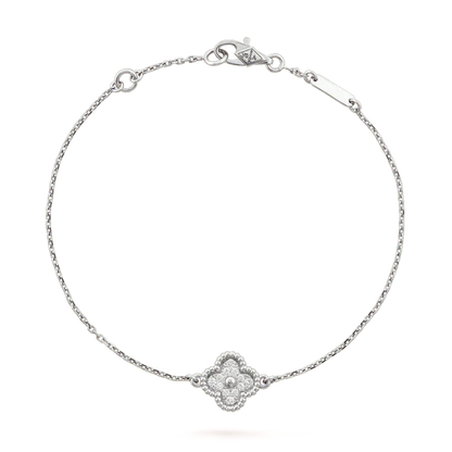 [moco jewelrys]CLOVER  SINGLE FLOWER BRACELET SILVER