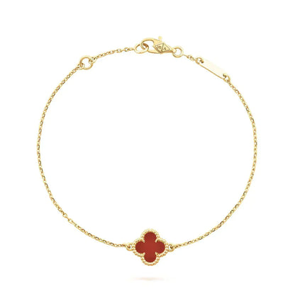 [moco jewelrys]CLOVER  CARNELIAN SINGLE FLOWER BRACELET