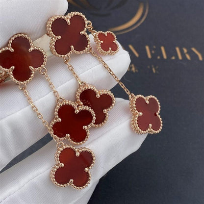 [moco jewelrys]CLOVER EARRINGS CARNELIAN 4 MOTIFS PINK GOLD