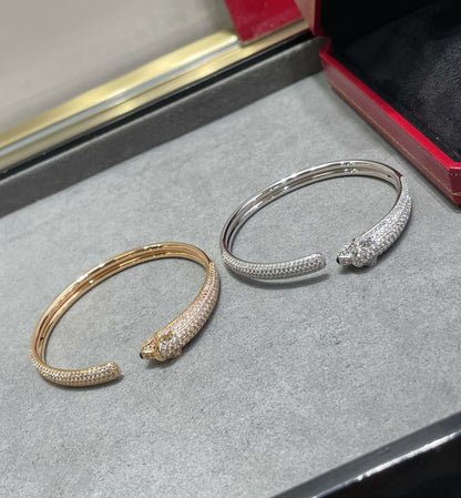[moco jewelrys]PANTHERE FULL DIAMOND OPEN BRACELET