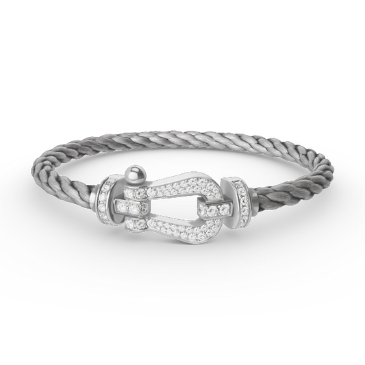 [moco jewelrys]FORCE LARGE HORSESHOE FULL DIAMOND BRACELET SILVER