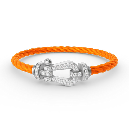 [moco jewelrys]FORCE LARGE HORSESHOE FULL DIAMOND BRACELET SILVER
