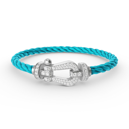 [moco jewelrys]FORCE LARGE HORSESHOE FULL DIAMOND BRACELET SILVER
